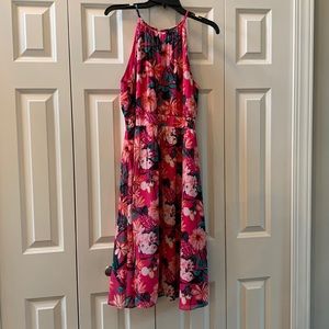 Ann Taylor Factory Pink Floral Midi Dress
